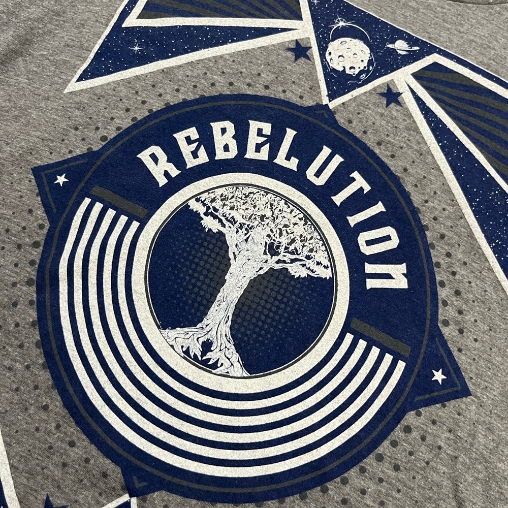 🎸 '22 Rebelution Band Earth Blue Base Tree Unworn Soft Ecology Style Tee - Picture 5 of 12